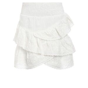 Les Coyotes De Paris Isabella Embroidered Mini Skirt in White Size 14